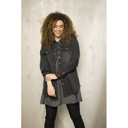 Zhenzi Zh-Suna 1076-Shirt Jacket L/S - Grå denim skjorte 201076 Suna Grey Denim