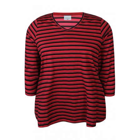 Zhenzi Zh-Alberta 1010-T-shirt - Rød stribet t-shirt 201010 Burgundy Red