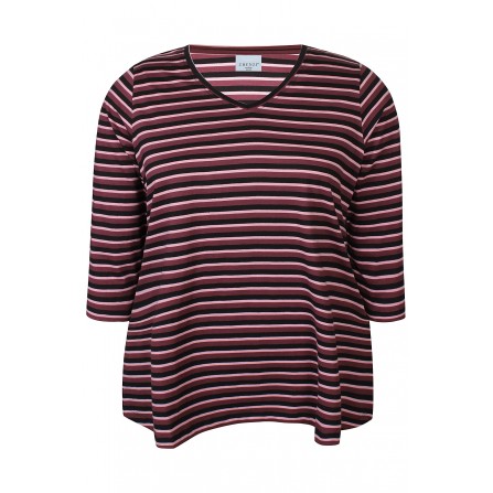 Zhenzi Zh-Alberta 1010-T-shirt - Vinrød stribet t-shirt 201010 Maroon