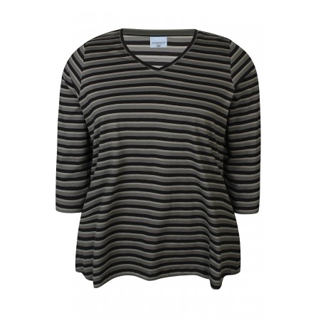 Zhenzi Zh-Alberta 1010-T-shirt - Grøn stribet t-shirt 201010 Stone Green