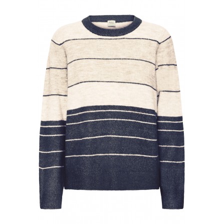 Fransa FRELLIS PU 2 - Marineblå stribet strik 20614493 Night Sky Melange
