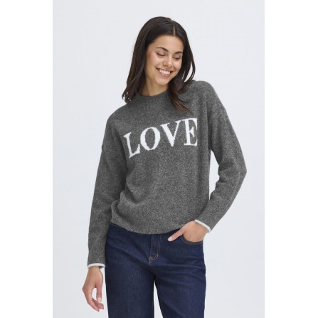 Fransa FRFLORENCE PU 1 - Grå LOVE strik 20617152 CHARCOAL MEL TEXT - Grey