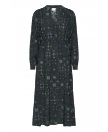 ICHI IHGILEA DR - Grøn printet kjole 20124632 GREEN TILE