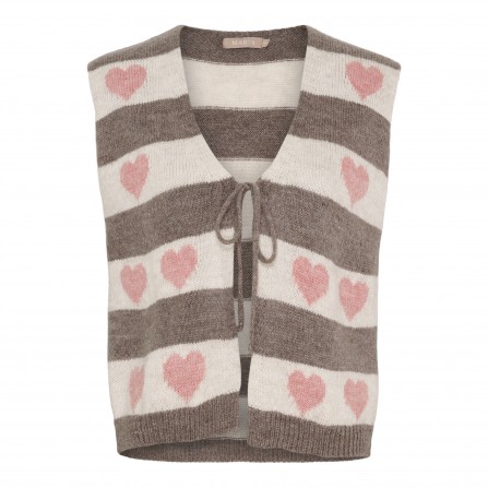 Marta MdcPhoenix Knit Vest - Vest med rosa hjerter 8069 Old Rose