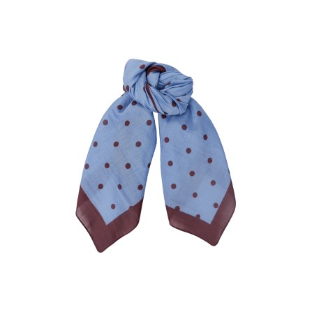 Black Colour BCMARTINA MINI SCARF - Lyseblå/brun prikket tørklæde 3640 Lt. Blue