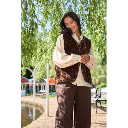 Black Colour BCSHANTI VEST - Leopard vest 40954 Brown Leo