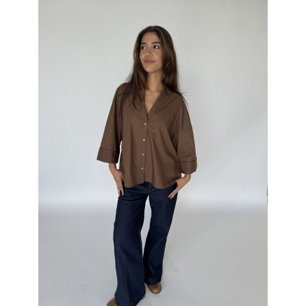 CONTINUE Augusta shirt - Brun skjorte 14985 Brown