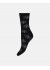 Decoy Cosy X-MAS socks - Sort strømpe med sølv isblomster 9-21510-75