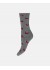 Decoy Cosy X-MAS socks - Grå strømpe med nissehuer 9-21510-75