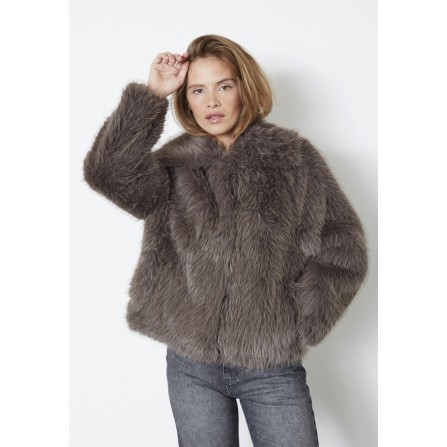 Co'Couture KitaCC Furry Jacket - Brun pels 30335 Walnut