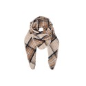 Black Colour BCLEONI CHEQUERED SCARF - Ternet tørklæde 208356 Creme
