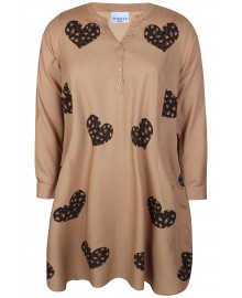 Zhenzi Zh-Sofia 1344-Dress L/S - Kjole med hjerter 201344 Portabella