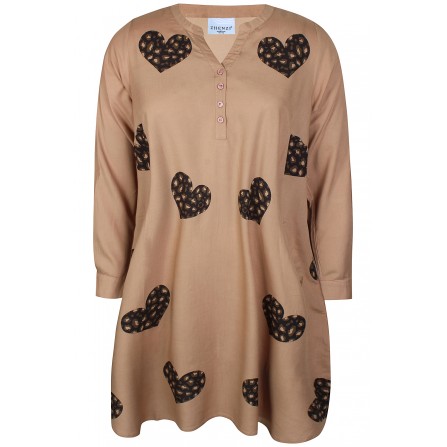 Zhenzi Zh-Sofia 1344-Dress L/S - Kjole med hjerter 201344 Portabella