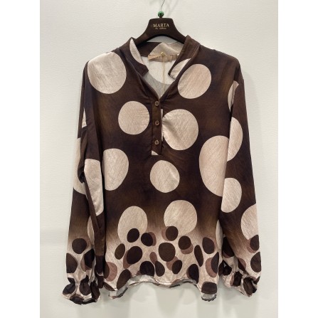 Marta MdcAspen Shirt - Brun skjorte med bomber 7704 Marrone