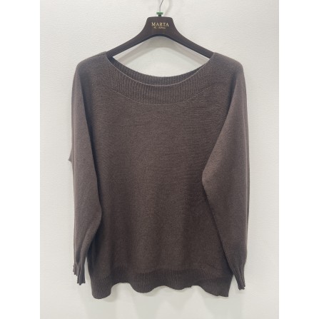 Marta MdcFallon Knit - Brun langærmet strik 9511B MoroScuro547