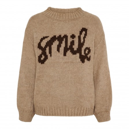 Marta MdcTulip Knit - Ensfarvet strik med SMILE 9580 Fango