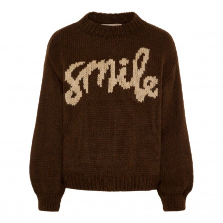 Marta MdcTulip Knit - Brun ensfarvet strik med SMILE 9580 Moro