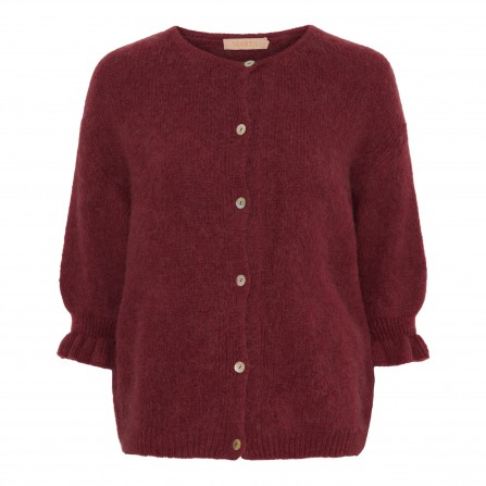 Marta MdcJuliana Knit - Vinrød kortærmet Cardigan 2413 Vino