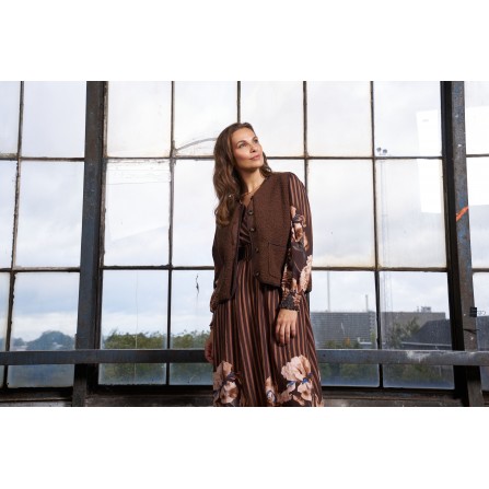 Marta MdcEmmie Vest - Brun plys vest 25172 Moro