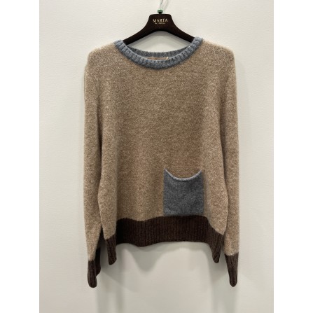Marta MdcElora Knit - Strik med lomme KN8031 Camel Denim