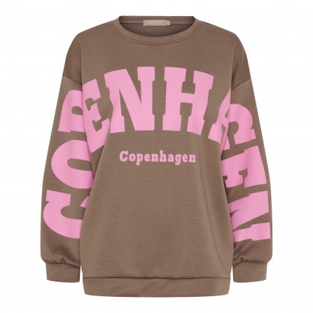 Marta MdcHibiscus Sweatshirt - Beige/pink sweatshirt 22659 Fango