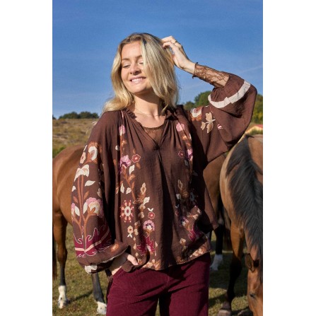 Black Colour BCMARIGOLD Blouse - Brun blomstret bluse 41024 Coffee