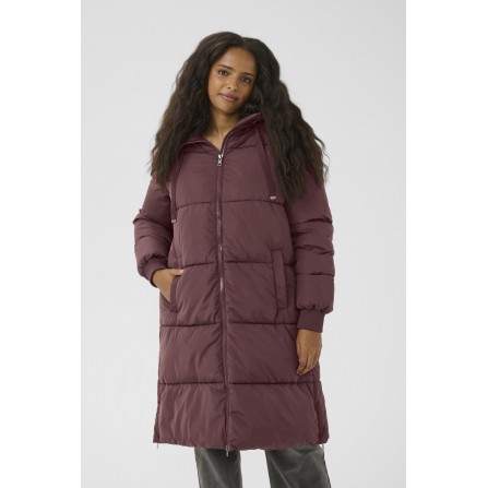 Kaffe Curve KCniki Coat - Vinrød jakke 10583496 Fudge