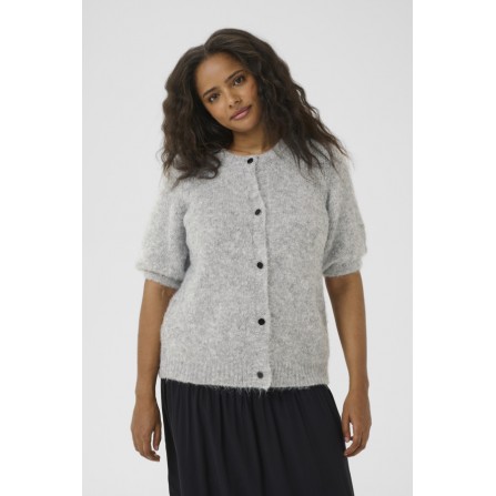 Kaffe Curve KCemilia Cardigan - Grå kortærmet cardigan 10583437 Grey Melange