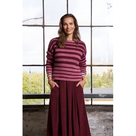 Marta Mdc Ciela Skirt - Vinrød fløjls nederdel 257080V Bordeaux6269