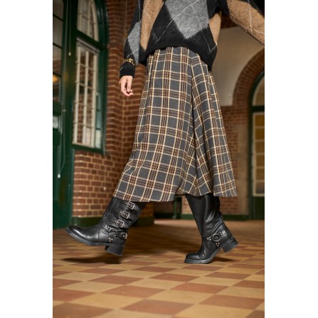 Black Colour BCNELLIE SKIRT - Grå ternet nederdel 41008 Grey