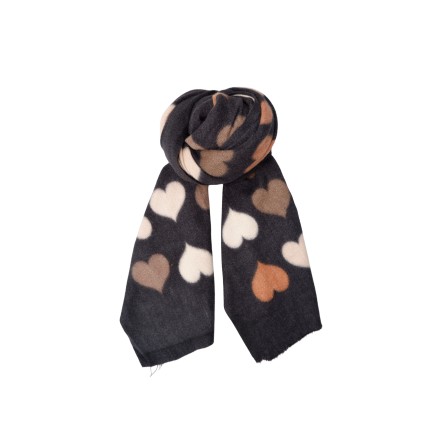 Black Colour BCRUMI HEART WINTER SCARF - Tørklæde med hjerter 208418 Black