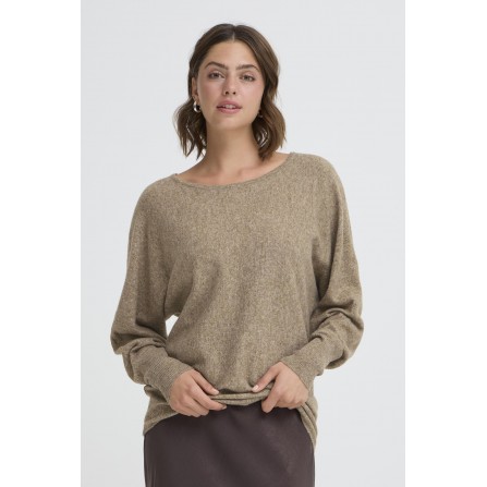 Fransa FRROMINA PU 1 - Brun strik bluse 20617295 Falcon Melange