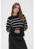 Kaffe KAerin Pullover - Sort/hvid stribet strik 10510939 Black Chalk Stripe