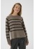 Kaffe KAerin Pullover - Beige/sort stribet strik 10510939 Morel Melange Black Strip