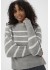 Kaffe KAerin Pullover - Grå/hvid stribet strik 10510939 Light Grey Melange Chalk Strip