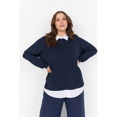 Wasabi WA-SABINA 69 - Blå 2-i-en bluse W20480 Navy Blazer