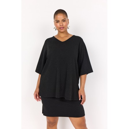 Wasabi WA-SANJA 1 - Sort t-shirt med glimmer W20449 Black