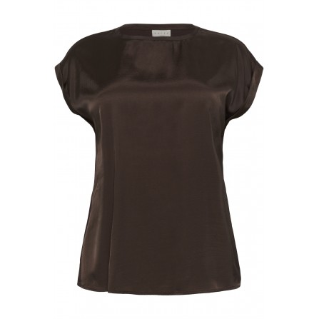 Kaffe Curve KCmilia Wing SL Blouse - Brun t-shirt 10583812 Black Coffee