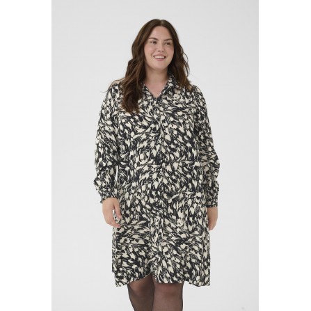 Kaffe Curve KCjamia Dress - Printet kjole 10583853 Black/Turtledove