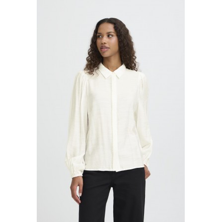 ICHI IHRHINES SH2 - Off-white skjorte med perle pynt 20124918 Cloud Dancer