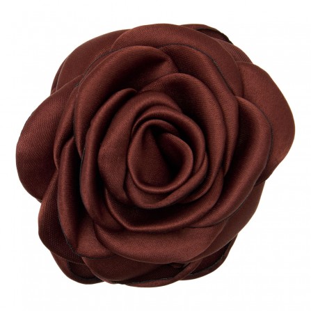 Pico Small Satin Rose Claw - Brun hårklemme med blomst CL46 Chocolate