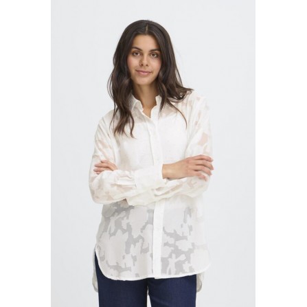 Fransa FRRHINESTONE SH 1 - Hvid skjorte med sten 20617288 Blanc de Blanc