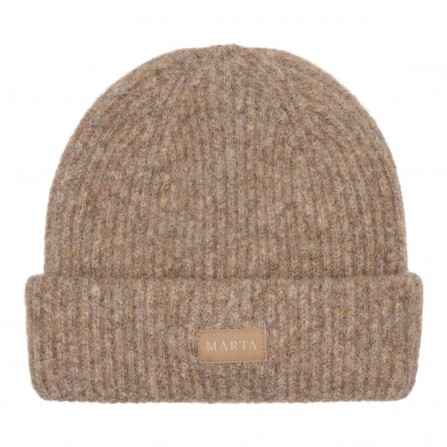 Marta Rib Beanie Hat - Brun ribstrikket hue 151512 Fango