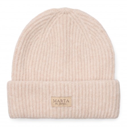 Marta Rib Beanie Hat - Beige ribstrikket hue 151512 Beige