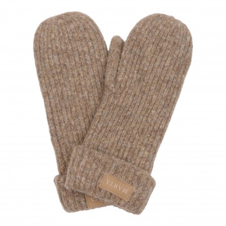Marta Knit Mitten - Brun strik handske 26208 Fango