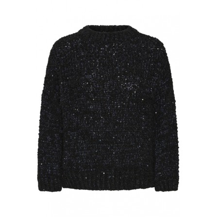 Pulz PZKIMBERLY LS PULLOVER - Sort strik 50210150 Black Beauty