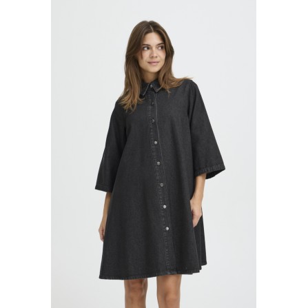Pulz PZDECOLE DRESS - Sort denim kjole 50210149 Black Denim