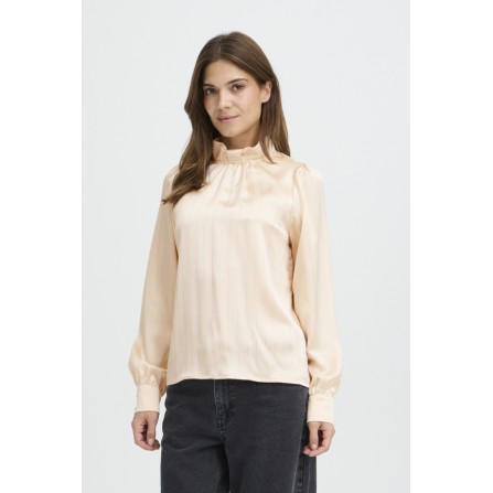 Pulz PZDOROTA LUREZ BLOUSE - Creme bluse med striber 50210178 String
