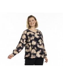 Gozzip GAnnika Blouse - Lilla printet bluse G256004 Black Cloud