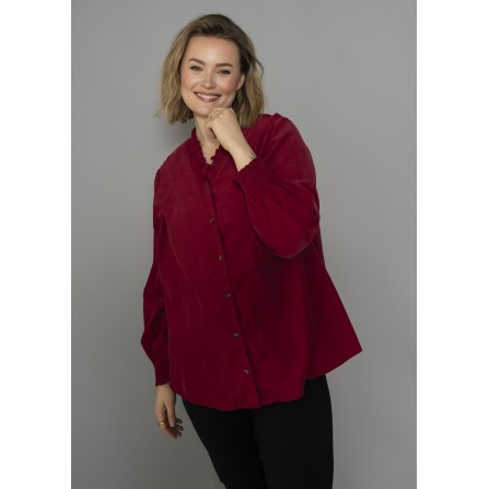 Gozzip GDorothea Blouse - Rød fløjls skjorte G256026 Red